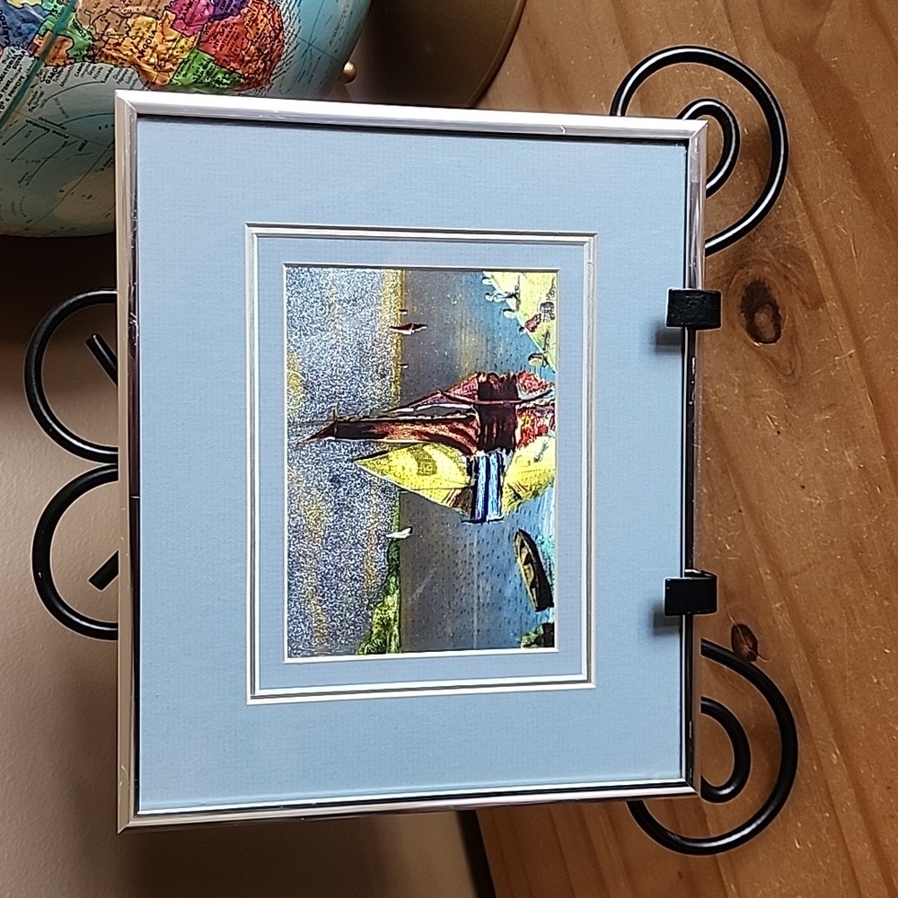Vintage wall art framed foil picture